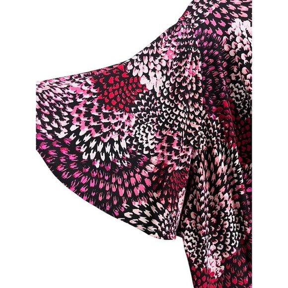 Catherines Dress 2X Pink Floral Midi Tropical Beach Feminine Mature Casual 80s - Picture 3 of 11